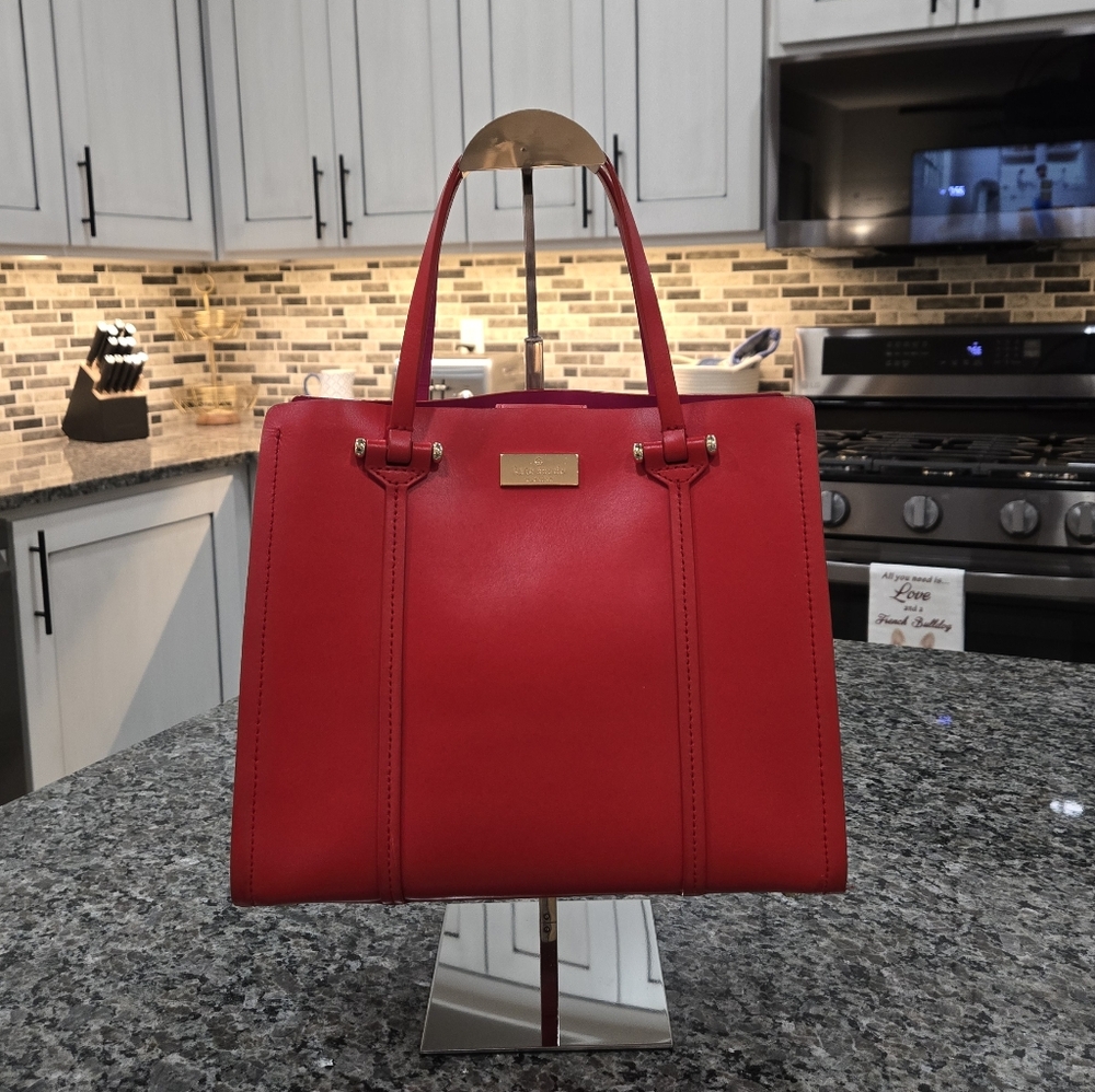 Kate Spade New York Kyra Arbour Hill Tote Crossbody Red Pink - Picture 3 of 16